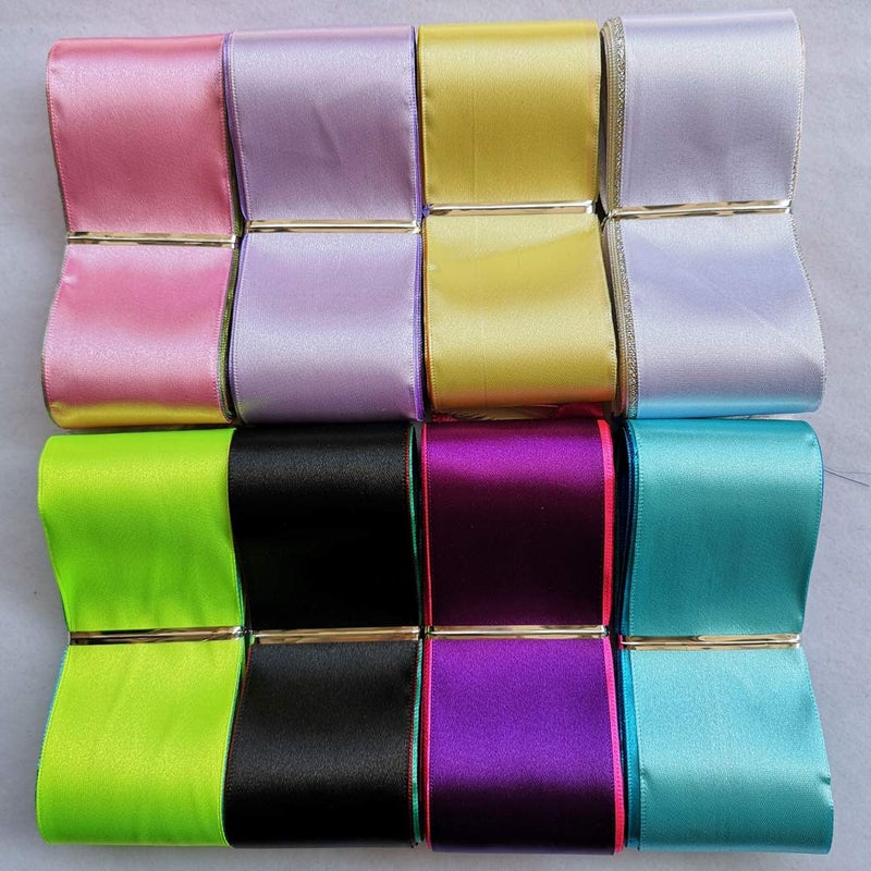 Chenkou Craft Solid Satin Ribbon Ribbons Assorted 40 Yards Craft Bow Party Decoration Packing Ribbons (Mix, 1 1/2"(40mm)) - Image 3